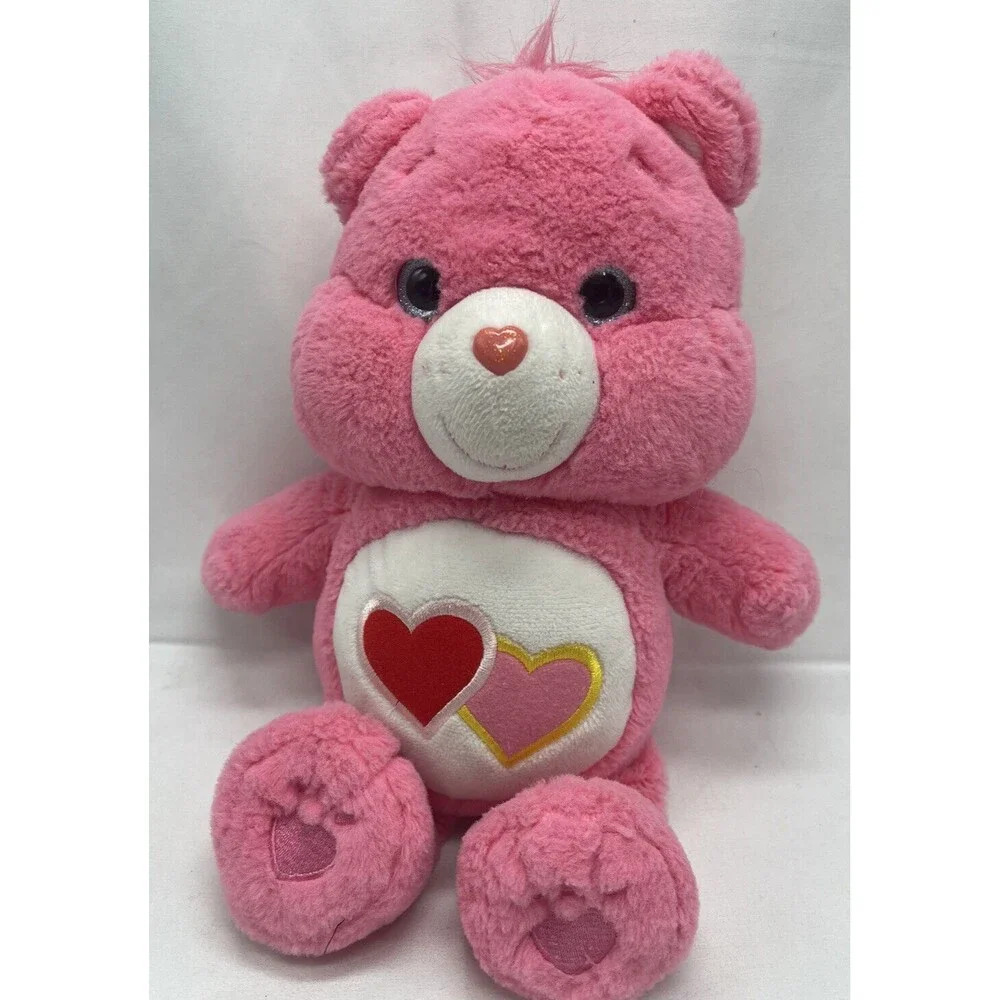 Care Bears Pink Love A Lot Bear Plush 2017 Just Play Hearts 14” Stuffed Animal